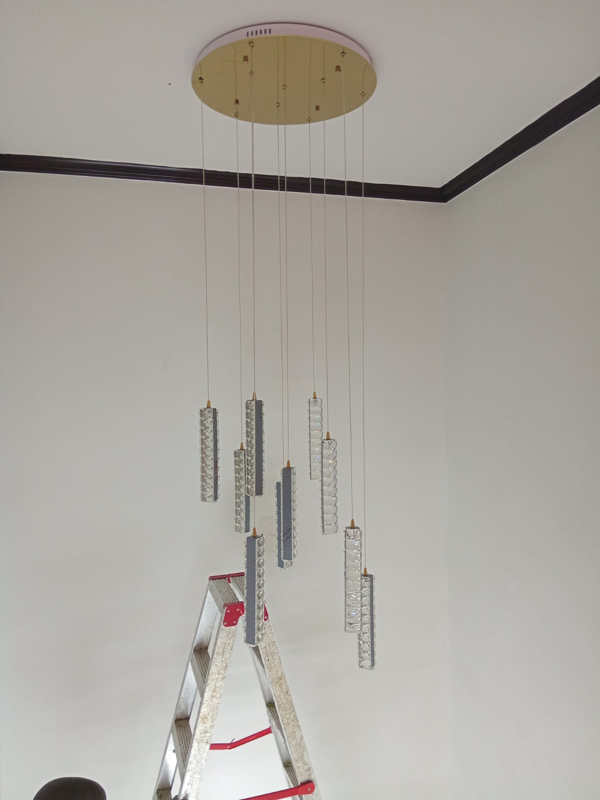 Crystal Chandelier Installation